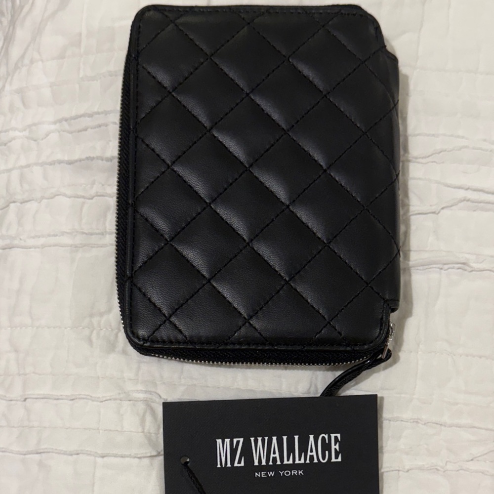 MZ Wallace Black Passport Quilted Wallet - Picture 3 of 5
